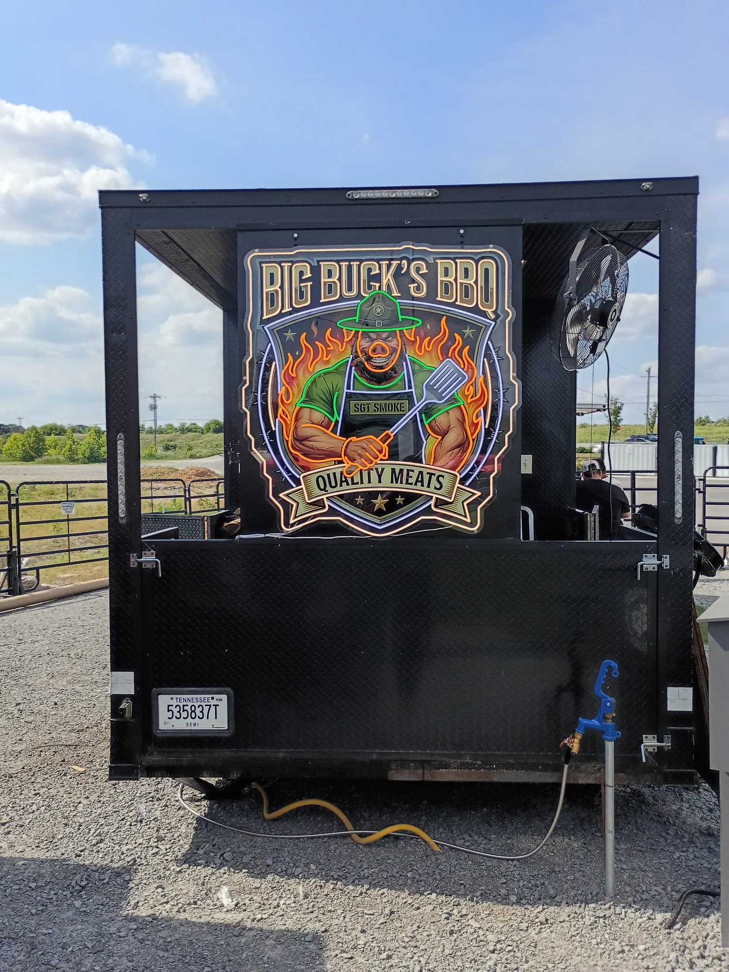 Finished custom mobile food-service trailer fabrication